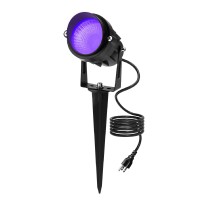 Aodiyipei Halloween Black Light Outdoor Spotlight 12W Purple Led Spotlights Blacklight Waterproof Spot Landscape Lights With U