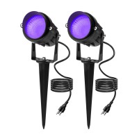 Aodiyipei Outdoor Black Light Halloween Spotlight 12W Purple Spotlights Led Blacklight Waterproof Spot Landscape Lights With U