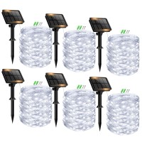 Bitjam 6 Pack Solar Fairy Lights For Outside Waterproof 49Ft15M 150Led Solar String Lights Outdoor 8 Modes Solar Twinkle Light