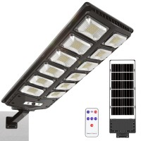 Solar Street Lights Outdoor Waterproof 6500K 10000Lm Solar Powered Street Lights With Remote Control Dusk To Dawn Solar Flood