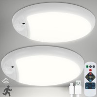 Deeplite Rechargeable Ceiling Light Battery Operated Motion Sensor Light With Remote Wireless Shower Light 3 Colors Timming 10