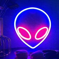 Vifulin Alien Neon Sign Blue And Pink Alien Light Alien Led Sign Alien Head Lamp Gifts Usbbattery Powered Neon Sign For Man Ca