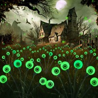 6Pack 36Led Green Solar Halloween Eyeball Lights Outdoor Solar Garden Lights Outdoor Waterproof Solar Firefly Lights Swaying B