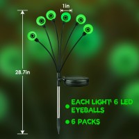 6Pack 36Led Green Solar Halloween Eyeball Lights Outdoor Solar Garden Lights Outdoor Waterproof Solar Firefly Lights Swaying B