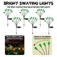 6Pack 36Led Green Solar Halloween Eyeball Lights Outdoor Solar Garden Lights Outdoor Waterproof Solar Firefly Lights Swaying B