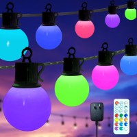 Outdoor Patio Lights Rgb String Lights Waterproof With Remote Control Led Outdoor String Lights 33Ft Christmas Halloween Stri