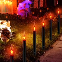 Flame Pathway Lights Halloween Outdoor Decorations Lights 195Ft Blood Dripping Candle Walkway Lights With 102 C18 Flickering