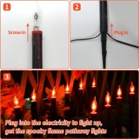 Flame Pathway Lights Halloween Outdoor Decorations Lights 195Ft Blood Dripping Candle Walkway Lights With 102 C18 Flickering