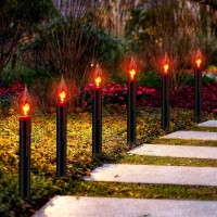 Flame Pathway Lights Halloween Outdoor Decorations Lights 195Ft Blood Dripping Candle Walkway Lights With 102 C18 Flickering