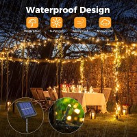 Btfarm 4 Pack Solar String Lights Outdoor Extra Long 480Led 156Ft Solar Christmas Lights Outside Waterproof 8 Modes Solar Powe