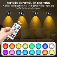 Hwawfsd Rgb Wireless Led Indoor Spotlight Puck Light Art Plant Tree 16 Color Adjustable Remote Spotlight Closet Light With Ro