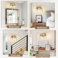 Skejao 2 Light Bathroom Vanity Light Over Mirror Gold Vanity Light For Bathroom Gold Bathroom Light Fixture For Bedroom Living R