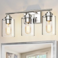 Skejao 3 Light Bathroom Vanity Light Over Mirror Nickel Vanity Light For Bathroom Bathroom Light Fixture Wall Sconce Lighting Fo