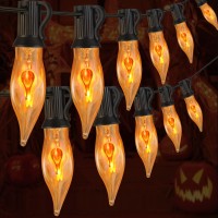 Halloween Lights 278 Ft Flickering Flame String Lights With 25 Flame Light Bulbs Twinkle C18 E12 Base Fireplace Lights Hallowee