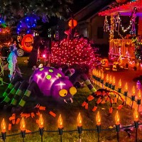 Halloween Lights 278 Ft Flickering Flame String Lights With 25 Flame Light Bulbs Twinkle C18 E12 Base Fireplace Lights Hallowee