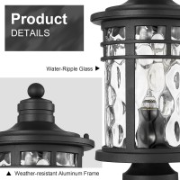 Darkaway Outdoor Post Lights Lamp Posts Outdoor Lighting Aluminum Post Lights Outdoor Light Fixtures With Water Ripple Glass P