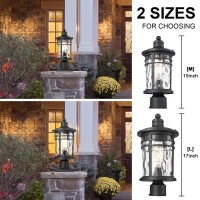 Darkaway Outdoor Post Lights Lamp Posts Outdoor Lighting Aluminum Post Lights Outdoor Light Fixtures With Water Ripple Glass P