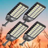 Solar Street Lights Outdoor 5000W Solar Parking Lot Lights 360000 Lumens Solar Powered Street Light Ip66 Waterproof Dusk To Daw