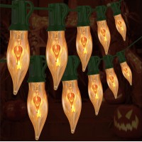 Halloween Lights 278 Ft Flickering Flame String Lights With 25 Flame Light Bulbs Twinkle C18 E12 Base Fireplace Lights Hallowee