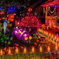 Halloween Lights 278 Ft Flickering Flame String Lights With 25 Flame Light Bulbs Twinkle C18 E12 Base Fireplace Lights Hallowee