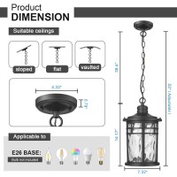 Darkaway Large Outdoor Pendant Lights For Porch 15Inch Outdoor Chandelier Hanging Porch Lights Outside Ceiling Mount Aluminum W