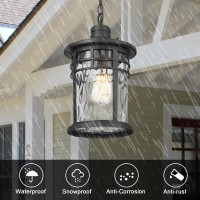 Darkaway Large Outdoor Pendant Lights For Porch 15Inch Outdoor Chandelier Hanging Porch Lights Outside Ceiling Mount Aluminum W