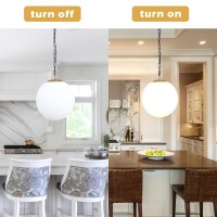 Kokoyukina 137 Gold Globe Pendant Light Mid Century Pendant Light Milk Glass Pendant Lights Kitchen Island Adjustable Hangin