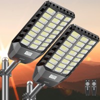 Solar Street Lights Outdoor 5000W Solar Parking Lot Lights Commercial 360000 Lumens Solar Lights Outdoor Ip67 Waterproof Dusk T