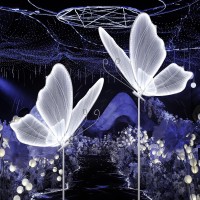 Ym Sky Wedding Butterfly Led Floor Lamp Hanging Butterfly White Color Ceiling Light Romantic Wedding Decoration Lights Fixtur