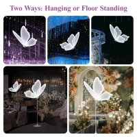 Ym Sky Wedding Butterfly Led Floor Lamp Hanging Butterfly White Color Ceiling Light Romantic Wedding Decoration Lights Fixtur