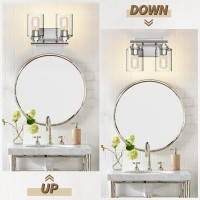 Skejao 2 Light Bathroom Vanity Light Over Mirror Nickel Vanity Light For Bathroom Bathroom Light Fixture For Bedroom Living Room