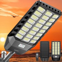 Deepn Solar Street Lights Outdoor 5000W Solar Parking Lot Lights 360000 Lumens Solar Powered Street Light Ip66 Waterproof Dusk