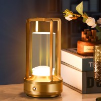 Portable Metal Table Lamp Cordless Table Lamp Rechargeable Battery Operated Lights Led Table Lamps 3 Color Stepless Dimming T