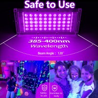 4 Pack 50W Black Light Led Blacklight Flood Light With Us Plug And Switch Black Lights For Glow Partyneon Party Halloweenbo