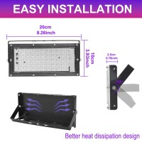 Waygor 50W Led Black Lights For Glow Party Ip65 Waterproof Uv Blacklight Floodlight 395Nm Black Light Spotlight Purple Black Li