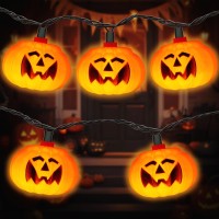 Couah Halloween Lights 85 Ft Halloween Pumpkin Led String Lights With 10 Pumpkin Lights Waterproof Halloween Lights Plug In In