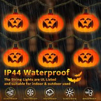 Couah Halloween Lights 85 Ft Halloween Pumpkin Led String Lights With 10 Pumpkin Lights Waterproof Halloween Lights Plug In In