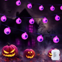 Halloween Decorations Eyeball String Lights 30 Led Battery Operated Globe String Lights With 8 Modes Twinkle Purple Lights Fo