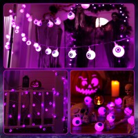 Halloween Decorations Eyeball String Lights 30 Led Battery Operated Globe String Lights With 8 Modes Twinkle Purple Lights Fo