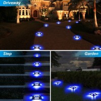 Crepow Solar Deck Lights Driveway Dock Lights 12 Packs Waterproof 1200Mah Solar Powered Outdoor Led Aluminum Dock Lighting Road