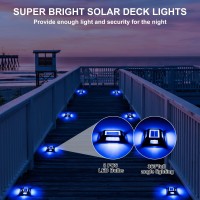 Crepow Solar Deck Lights Driveway Dock Lights 12 Packs Waterproof 1200Mah Solar Powered Outdoor Led Aluminum Dock Lighting Road