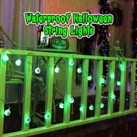 Halloween Decorations Eyeball String Lights 30 Led Battery Operated Globe String Lights With 8 Modes Twinkle Green Lights For