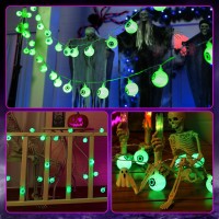 Halloween Decorations Eyeball String Lights 30 Led Battery Operated Globe String Lights With 8 Modes Twinkle Green Lights For