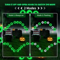 Halloween Eyeballs Solar Lights 2 Pack 20 Led Multicolored Outdoor 2 Modes Light Scary Swaying Firefly Decoration Lights Wa