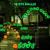 Halloween Eyeballs Solar Lights 2 Pack 20 Led Multicolored Outdoor 2 Modes Light Scary Swaying Firefly Decoration Lights Wa