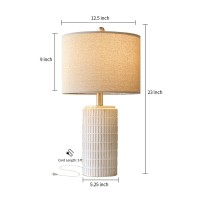 Portres 23 Table Lamp For Living Room Modern Ceramic Lamps For Bedroom Farmhouse White Bedside Nightstand Bedside Lamp End T