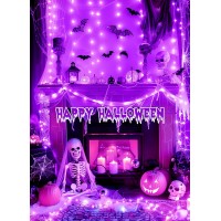 Minetom Halloween Fairy Lights Battery Operated 5 Pack 7 Ft 20 Led Halloween Fairy Lights With Timer Black Wire Halloween Stri