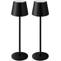 Snsok Rechargeable Led Table Lamps 2 Pack Cordless Lamp Stepless Dimming 3600Mah Battery 810 Hours Runtimeblack