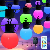 Outdoor Patio Lights Rgb String Lights Waterproof With Remote Control Led Outdoor String Lights 33Ft Christmas Halloween Stri