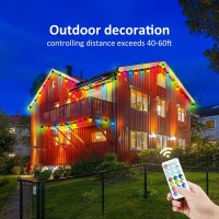 Outdoor Patio Lights Rgb String Lights Waterproof With Remote Control Led Outdoor String Lights 33Ft Christmas Halloween Stri